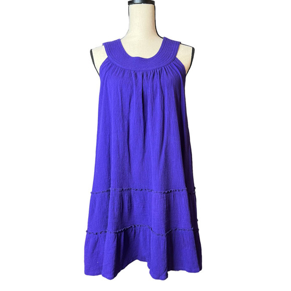 Anthony Richards Purple Mini Dress with Halter Neckline Size Small Petite - Picture 1 of 6